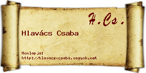 Hlavács Csaba névjegykártya