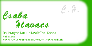 csaba hlavacs business card